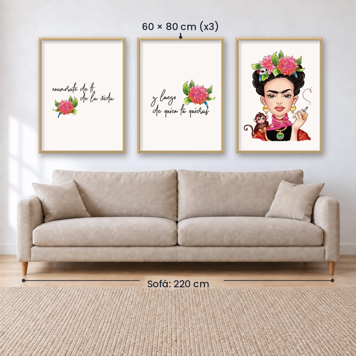 Set x3 Cuadros Decorativos, Frida