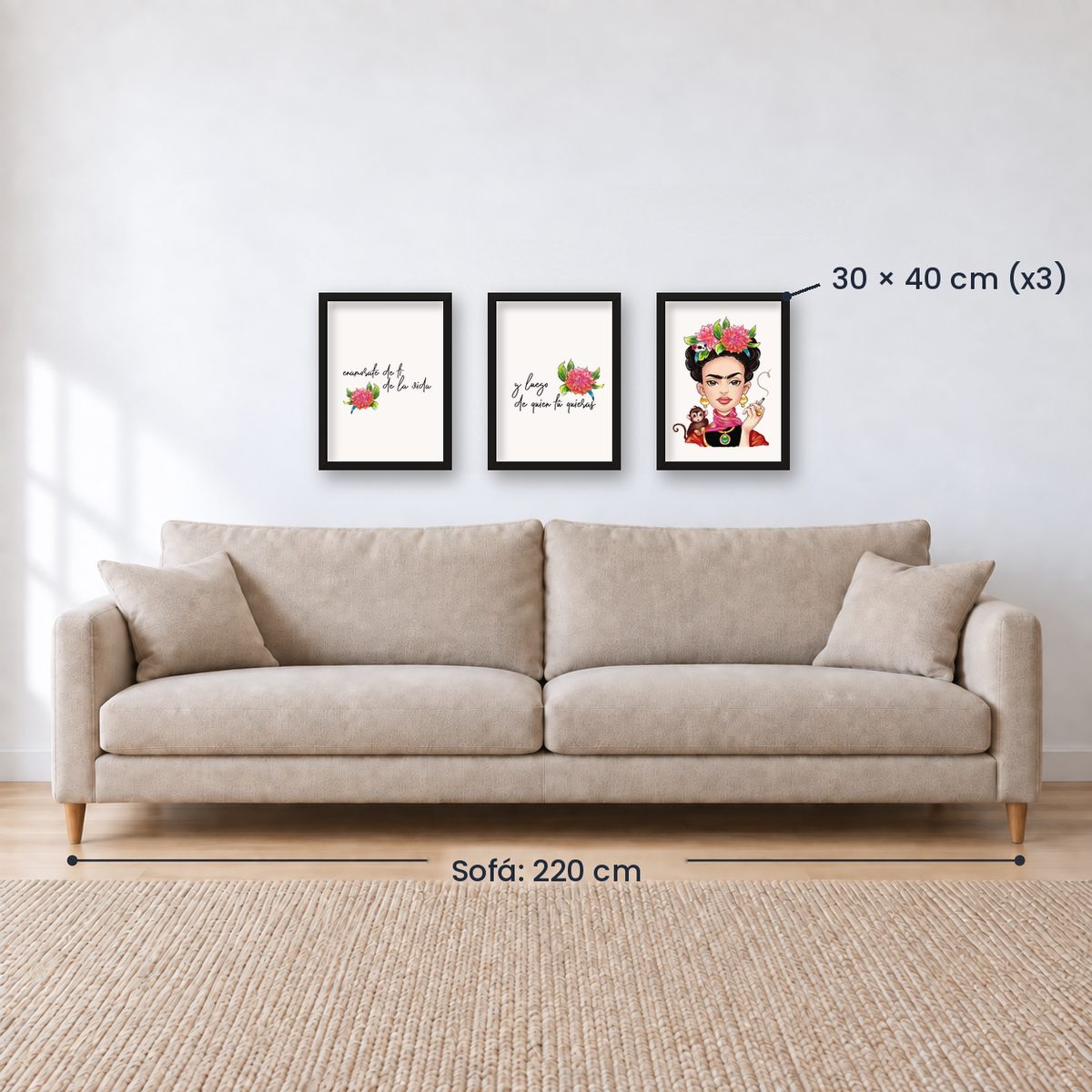 Set x3 Cuadros Decorativos, Frida