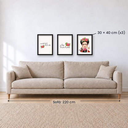Set x3 Cuadros Decorativos, Frida