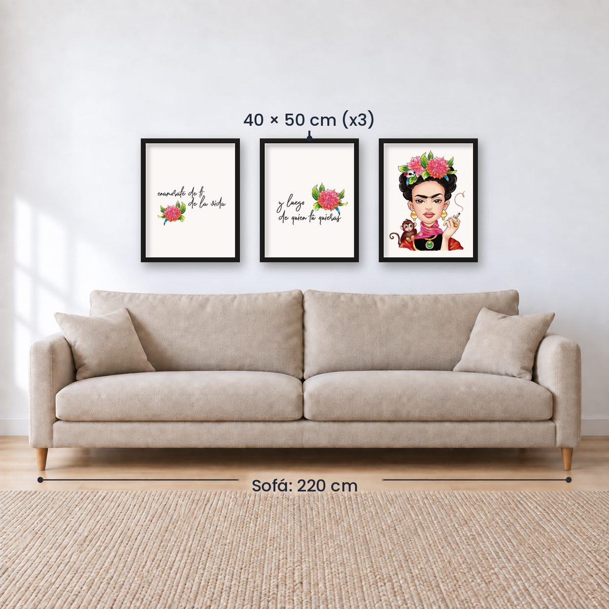 Set x3 Cuadros Decorativos, Frida