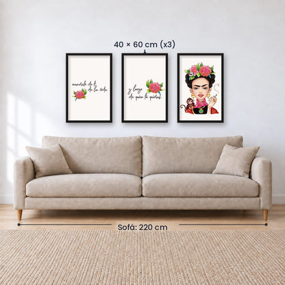 Set x3 Cuadros Decorativos, Frida