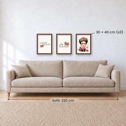 Set x3 Cuadros Decorativos, Frida
