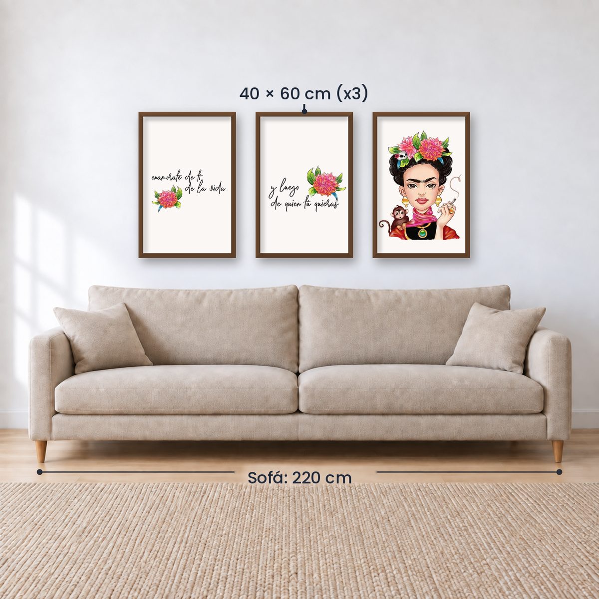 Set x3 Cuadros Decorativos, Frida