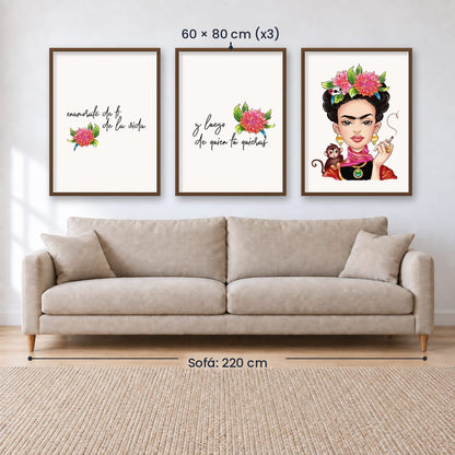 Set x3 Cuadros Decorativos, Frida