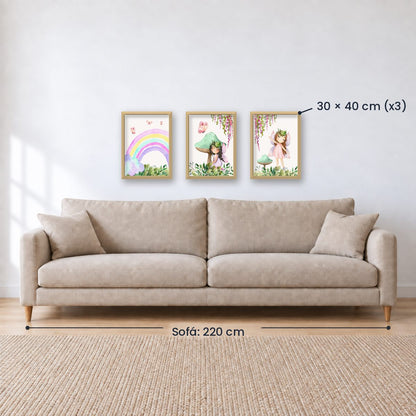 Set x3 Cuadros Infantiles, Wonderland VIII