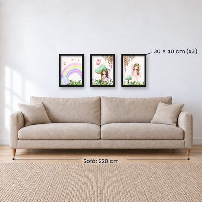 Set x3 Cuadros Infantiles, Wonderland VIII