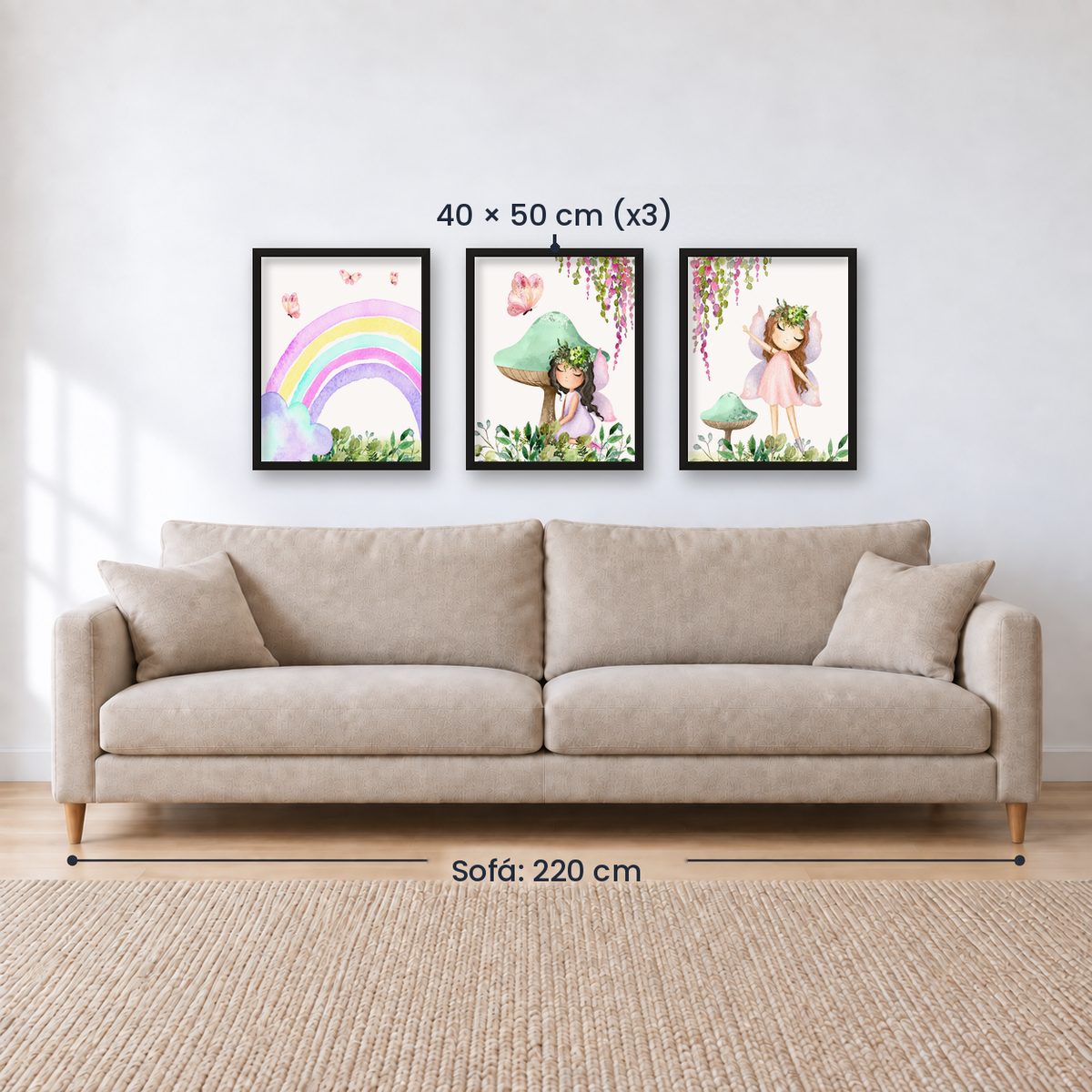 Set x3 Cuadros Infantiles, Wonderland VIII