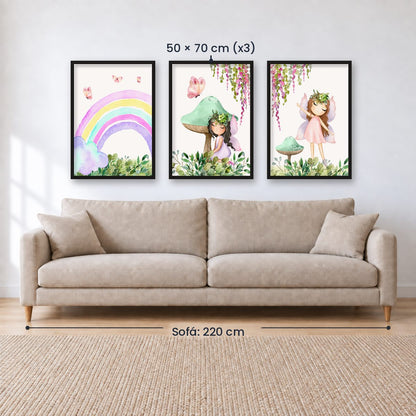Set x3 Cuadros Infantiles, Wonderland VIII