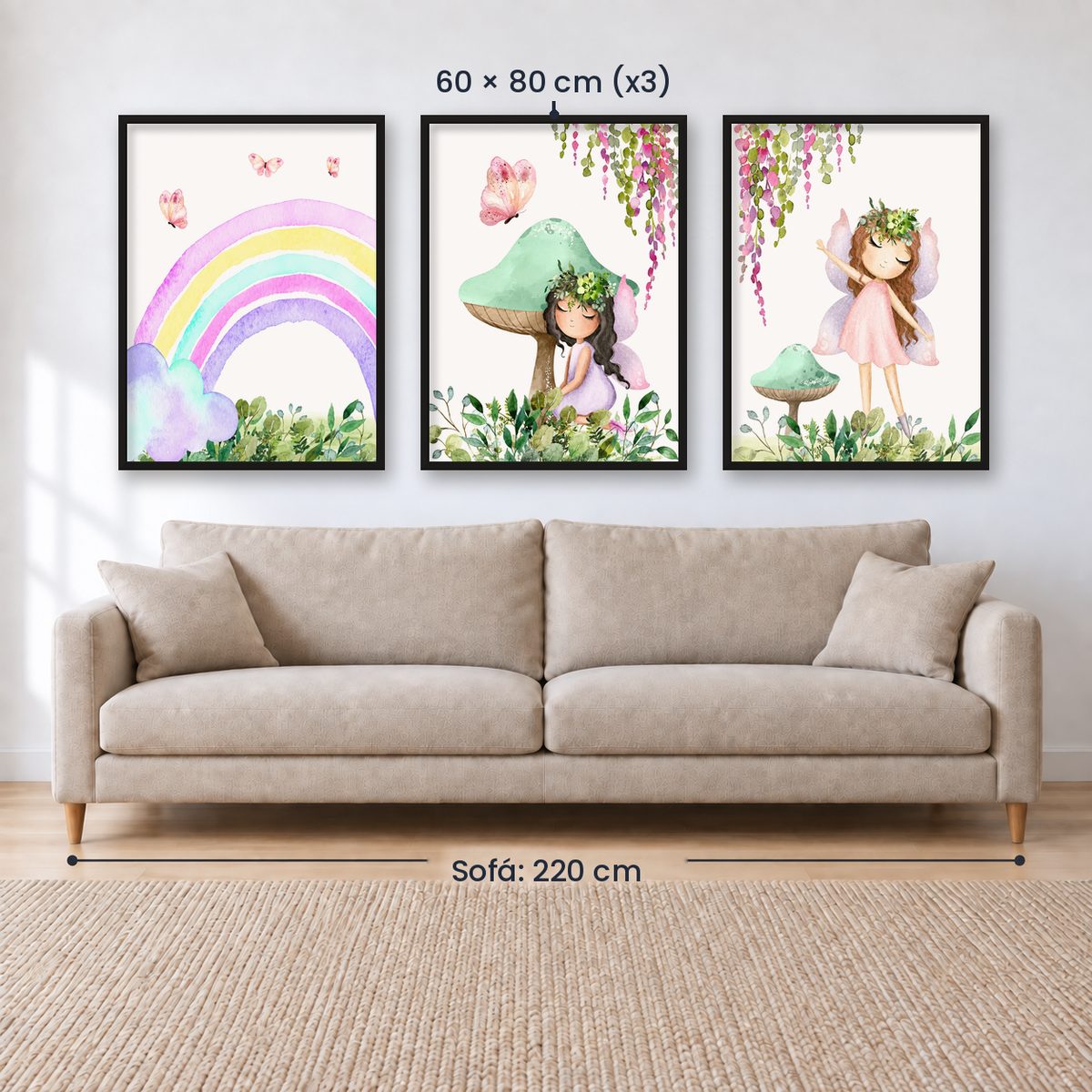 Set x3 Cuadros Infantiles, Wonderland VIII