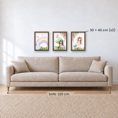 Set x3 Cuadros Infantiles, Wonderland VIII