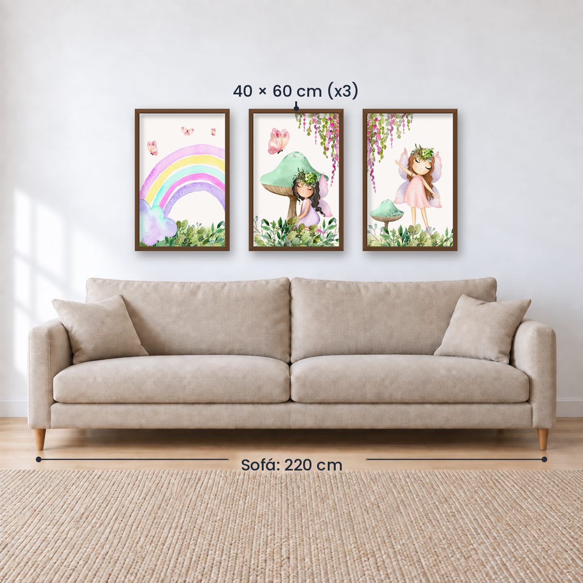 Set x3 Cuadros Infantiles, Wonderland VIII