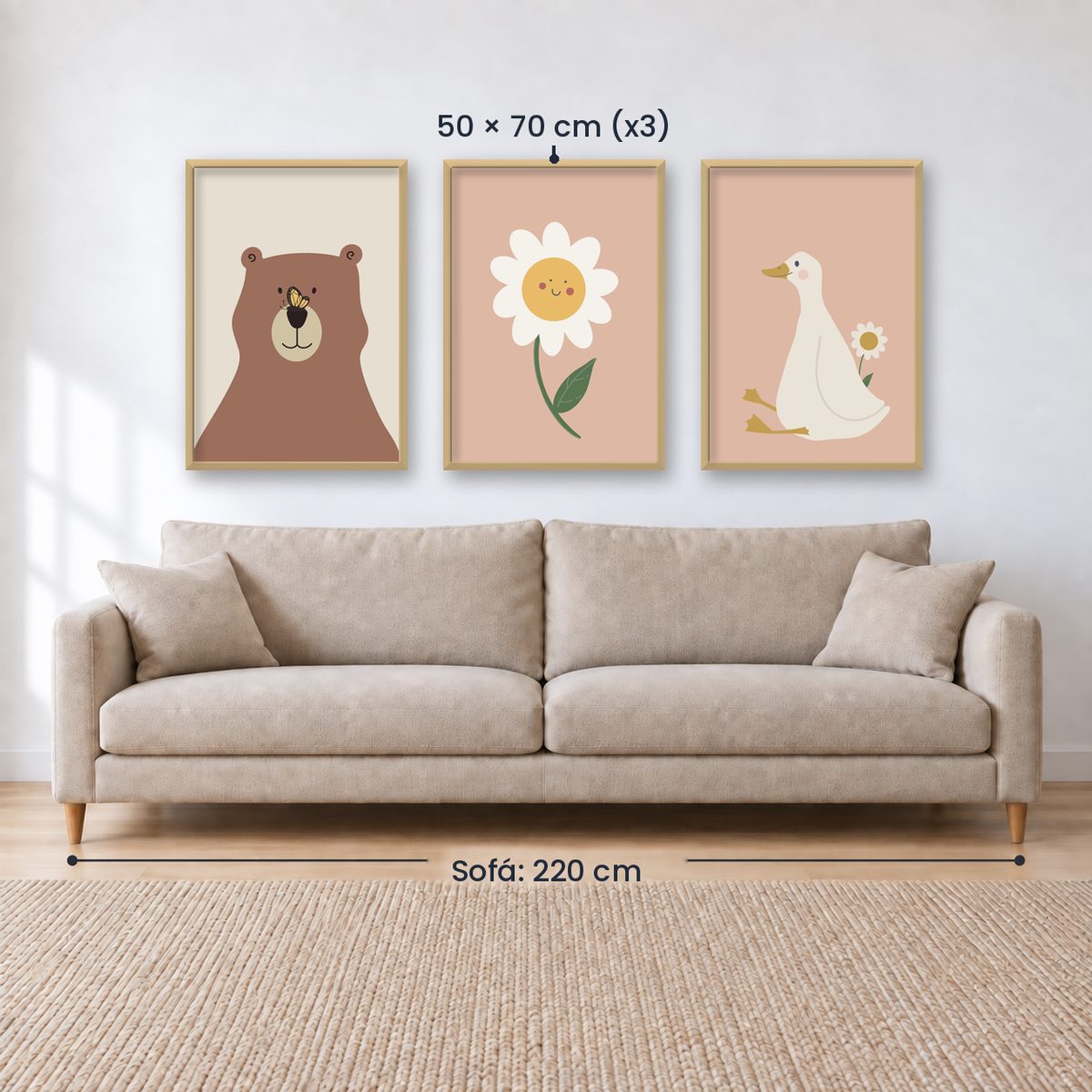 Set x3 Cuadros Infantiles, Wonderland XII