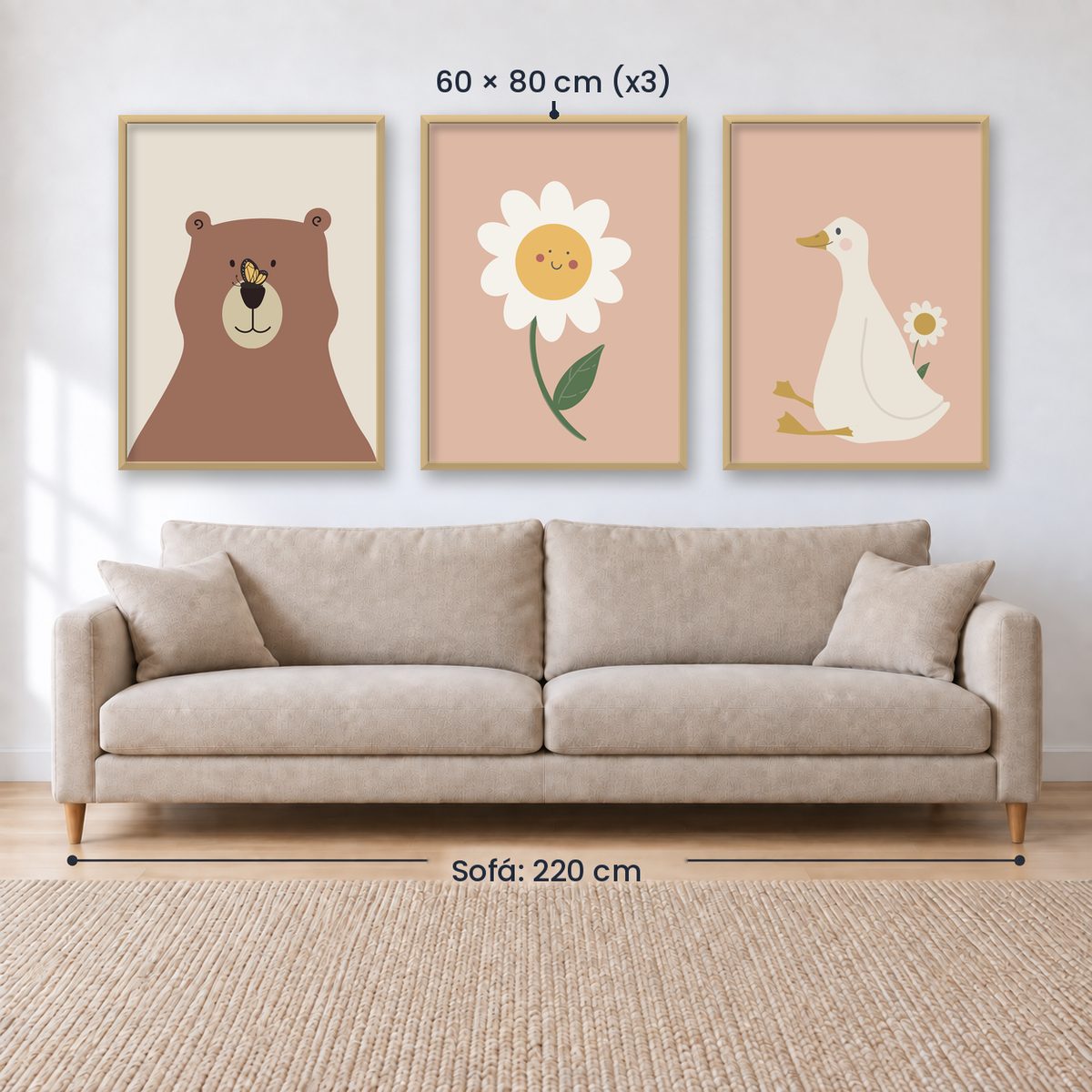 Set x3 Cuadros Infantiles, Wonderland XII