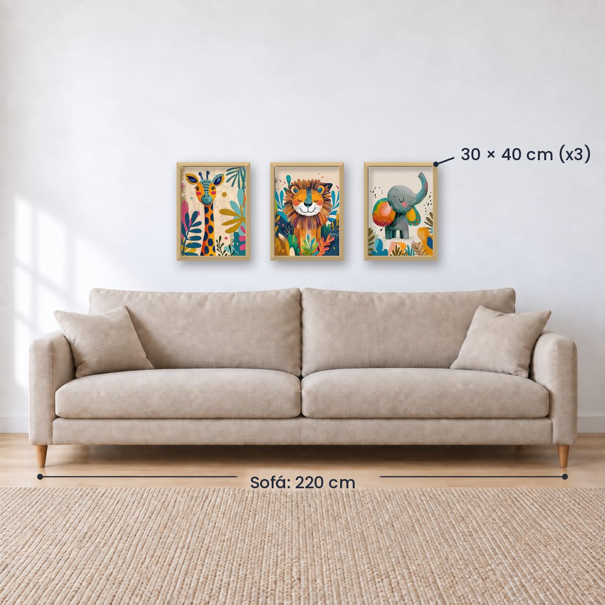 Set x3 Cuadros Infantiles, Wonderland XX