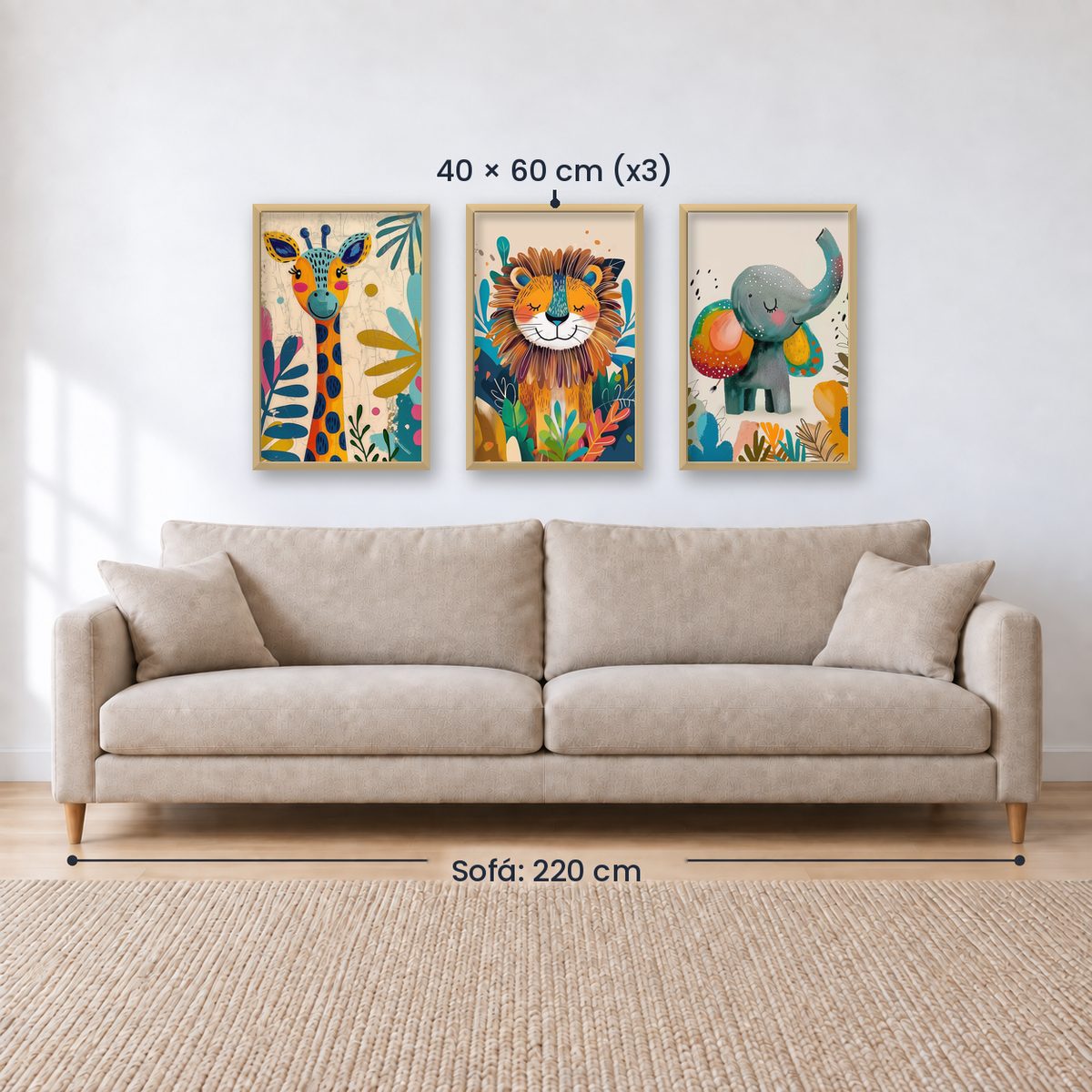 Set x3 Cuadros Infantiles, Wonderland XX