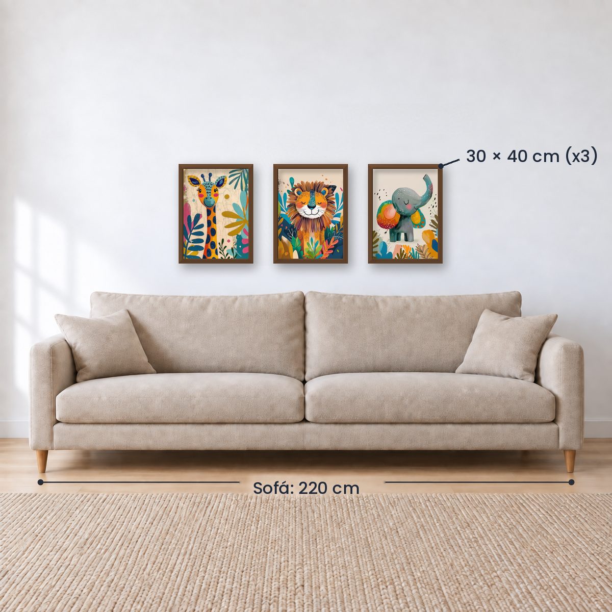 Set x3 Cuadros Infantiles, Wonderland XX