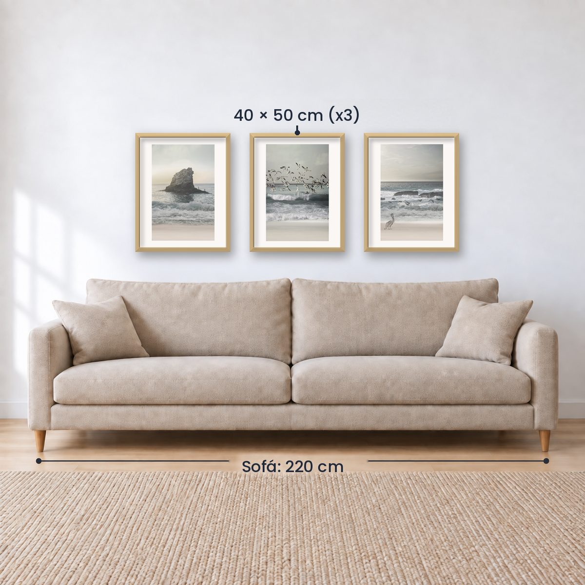 Set x3 Cuadros Decorativos , Roca , Pajaros