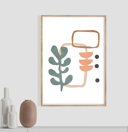 Set x 2 Cuadros abstractos, líneas, azul y rojo, boho - Tree House Deco