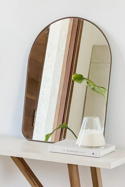 Espejo arco pequeño marco de goma