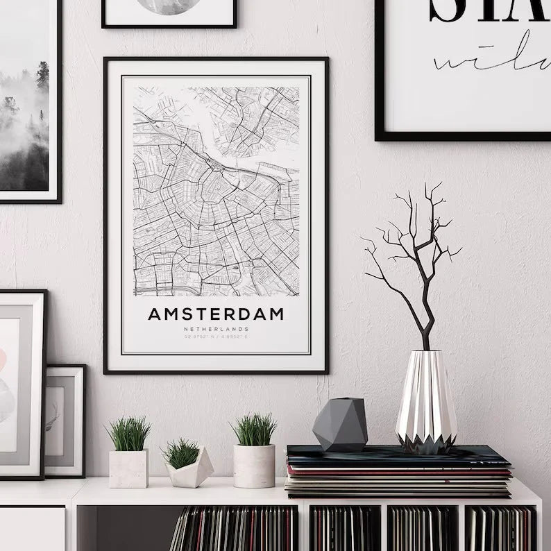 Cuadro Decorativo Maps Amsterdam