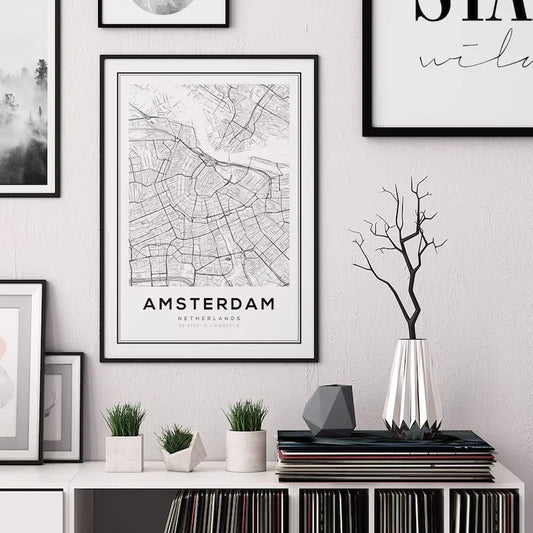 Cuadro Decorativo Maps Amsterdam