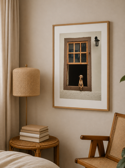 Cuadro Decorativo Moderno Perrito Ventana