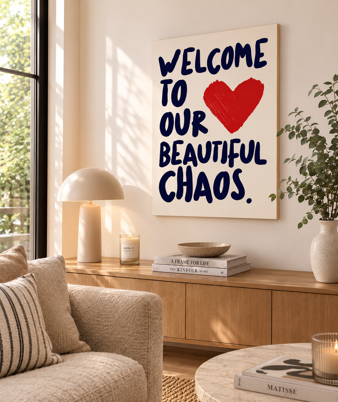 Cuadro Decorativo Moderno Frases Welcome to our beautiful chaos