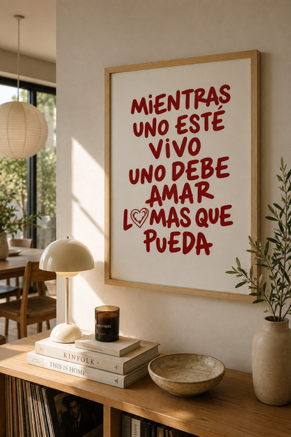 Cuadro Decorativo Moderno Frases Mientras uno esté vivo