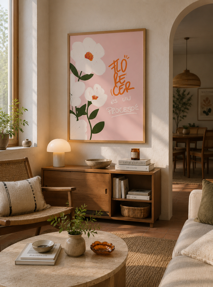 Cuadro Decorativo Moderno Frases Florecer, Flores