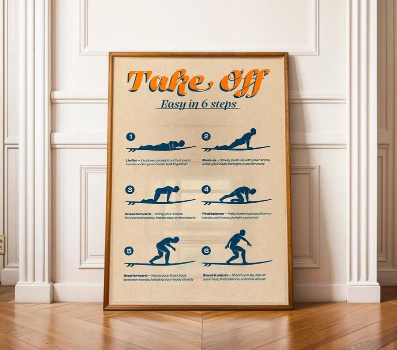 Cuadro Decorativo Surf, Playa, Tabla, Olas y Arena XII Marco Natural