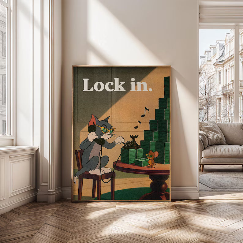 Cuadro Decorativo Modernos, Living, Tom y Jerry Lock IN