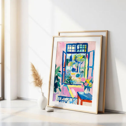 Cuadro Decorativo Moderno Colorido, Ventana Azul