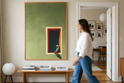 Cuadro Decorativo Moderno Ventana, Hombre Verde