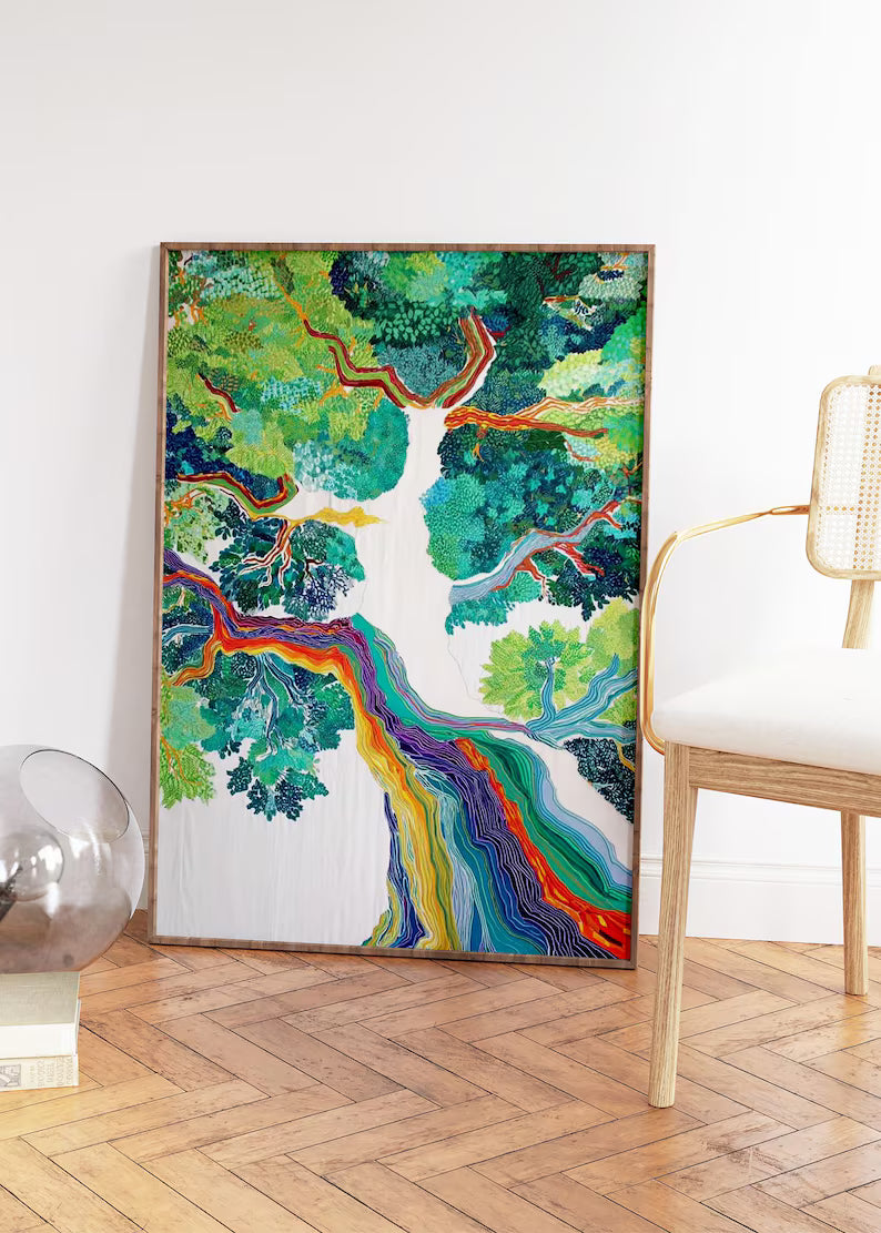 Cuadro Decorativo Moderno Árbol colorido 2, copa de árbol