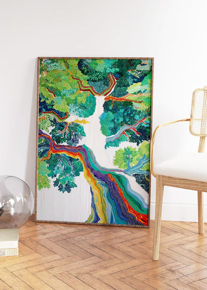 Cuadro Decorativo Moderno Árbol colorido 2, copa de árbol