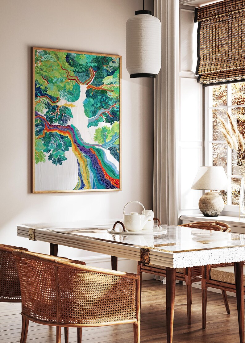 Cuadro Decorativo Moderno Árbol colorido 2, copa de árbol