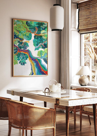 Cuadro Decorativo Moderno Árbol colorido 2, copa de árbol