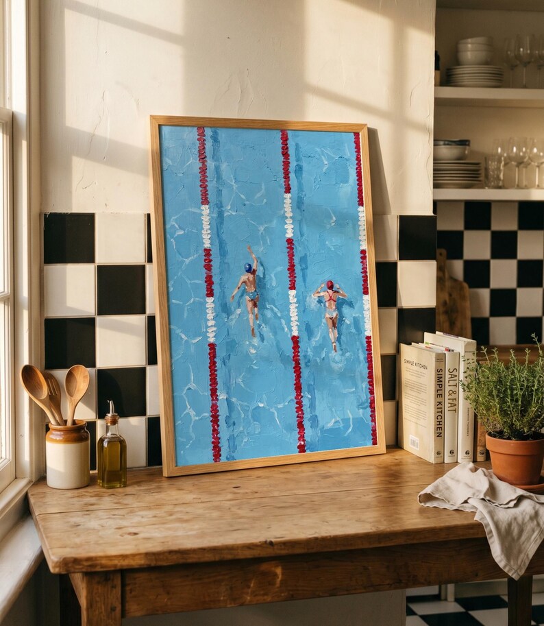 Cuadro Decorativo Moderno Pileta, Natación Piscina