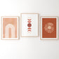 Set x3 Cuadros Decorativos Abstracto, Circulos , Rojizo