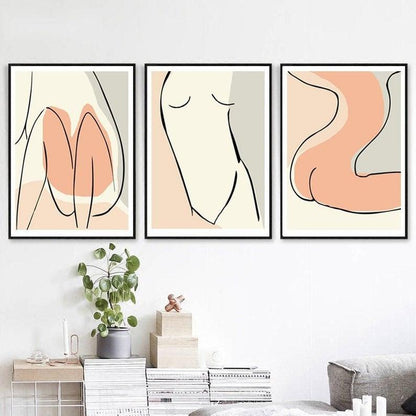 Set x3 Cuadros Decorativos Abstracto, Figura de cuerpos