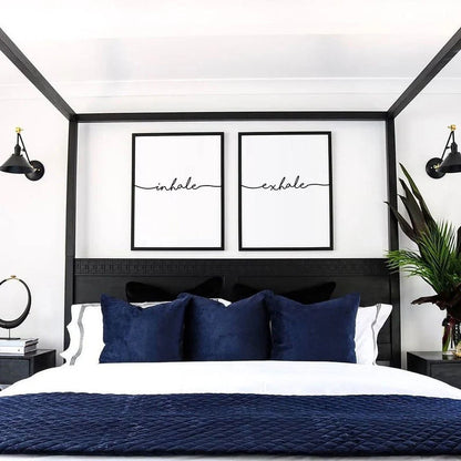 Set x2 Cuadro Decorativo Frase , "Inhale , exhale"