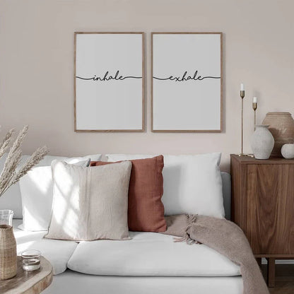 Set x2 Cuadro Decorativo Frase , "Inhale , exhale"