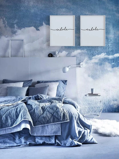 Set x2 Cuadro Decorativo Frase , "Inhale , exhale"