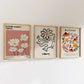 Set x3 Cuadros Abstractos, Matisse, Flower Market, Colores