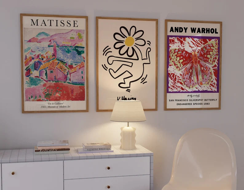 Set x3 Cuadros Abstractos, Matisse, Andy Warhol, Colores - Tree House Deco