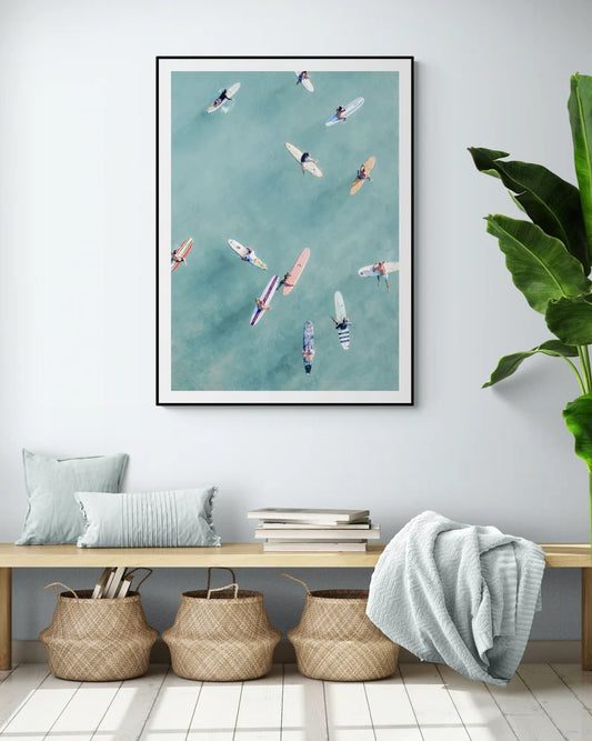 Cuadro Decorativo Surf, Playa, Tabla, Olas y Arena IX