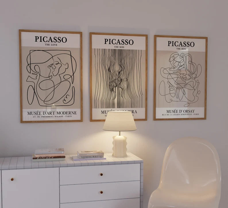 Set x3 Cuadros Abstractos, Picasso