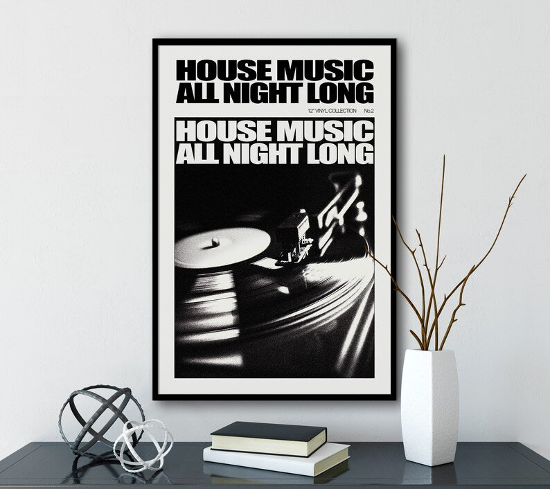 Cuadro Individual Póster, Música, Vinilos, House Music
