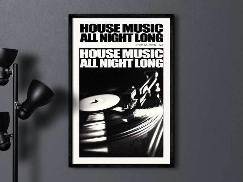 Cuadro Individual Póster, Música, Vinilos, House Music