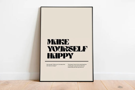 Cuadro Decorativo Frase, Make Yourself Happy